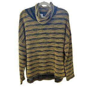 Chalet et Ceci mustard black cowl neck sweater pull over long sleeve size XL